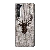 R2505 Reindeer Head Old Wood Texture Graphic Printed Case Cover for Motorola Edge
