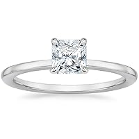 ERAA Jewel 1 CT Radiant Cut Colorless Moissanite Engagement Rings, Wedding/Bridal Ring Set, Solitaire Halo Style, Solid Sterling Silver Vintge Antique Anniversary Promise Rings Gift for Her