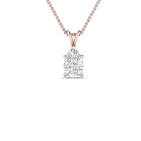 Mom Gifts For Mothers Day 1/2-1 1/2 Carat LAB GROWN Diamond Solitaire Pendant IGI Certified 14K Gold 4 Prong Diamond Pendant Necklace For Women (G-H, SI1-SI2, 0.50-1.50 Ctw)