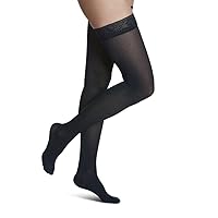 SIGVARIS Women's SOFT OPAQUE 840 Closed Toe Thigh High w/Grip-Top 30-40mmHg