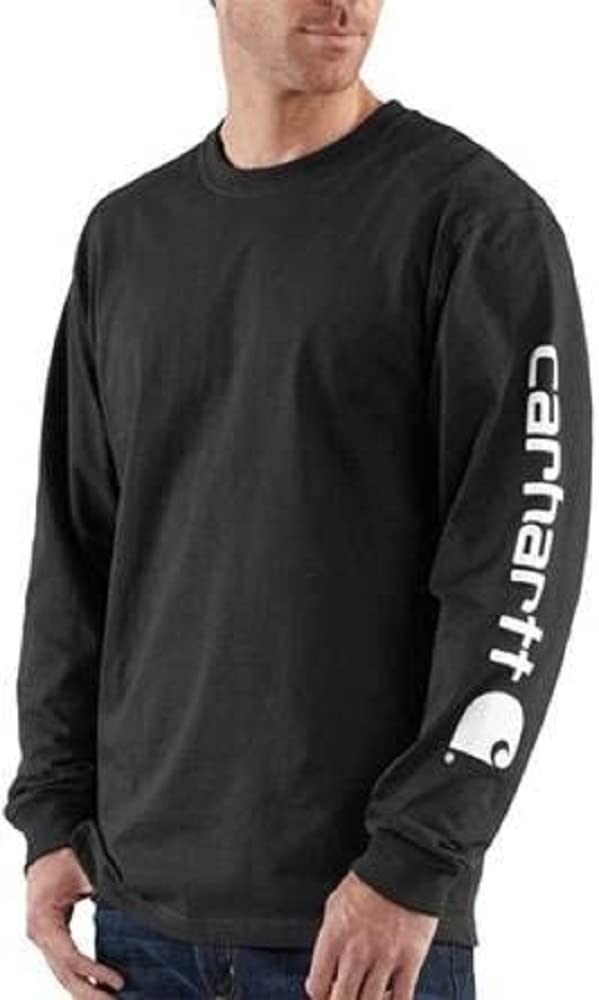 Carhartt Men's Loose Fit Heavyweight Long Logo Sleeve Graphic T-Shirt