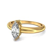 Natural Marquise Women Diamond Engagement Gold Ring