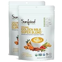 Golden Milk Super Blend, 6oz Bags, 2-Pack | Organic Turmeric Latte Blend with Ginger, Black Pepper, Maca & Cinnamon
