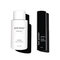 Jack Henry Men’s Hair Care Set – 2oz Men’s Hair Powder & 1oz Cleanse+Hair Shampoo for Men w/Coconut Oil, Kaolin Clay - Chemical Free Shampoo & Powder - Everyday Use Hair Products for All Hair Types