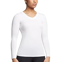 Tommie Copper Women’s Compression Long Sleeve V-Neck Shirt | UPF 50, Breathable Activewear for Upper Body Muscle Support