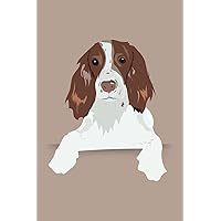 Liver and White Springer Spaniel Illustration Notebook: 100 Pages Lined - Perfect Gift for Dog Lovers, Journaling, and Note-Taking