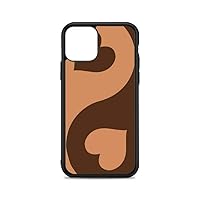Brown Heart yin yang Phone Case for iPhone 12 Mini 11 13 pro XS Max X XR 6 7 8 Plus SE20 Soft TPU Silicone Cover,A1,for iPhone 12 Mini