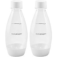 SodaStream 0.5L Twin Pack Dishwasher Safe Slim Bottle (White)