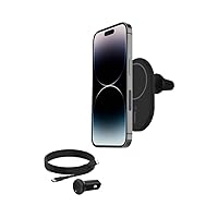 Belkin Magnetic Wireless Car Charger Mount for iPhone 14, 13, 12 - MagSafe Compatible Car Charger with Vent Clip