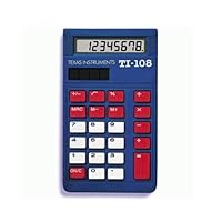 Texas Instruments TI-108 (108/TKT/1L1/C) Simple Calculator - 8 Character(s) - LCD - Solar Powered - Pack of 10