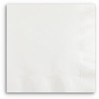 Creative Converting Paper Napkins, 3-Ply Beverage Size, White Color, 50-Count Packages