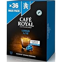 36 x CAFE ROYAL - ESPRESSO LUNGO COFFEE - ALUMINIUM CAPSULES for the NESPRESSO®* - SYSTEM - Intensity 4 | Switzerland