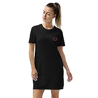 Certifiable Embroidered Smiley Organic Cotton t-Shirt Dress