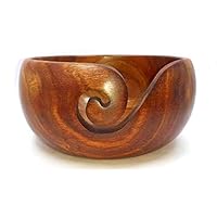Wooden Yarn Bowl Manufacturing by Arts Beauty Handicrafts (15.24 x 7.62 x 15.24) cm (6x6x3)