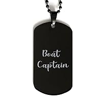 Black Dog Tag, Dog Tag for Boat Captain, Laser Engraved Tag, Gifts for Boat Captain, Necklace Gift, Bullet Dog Tags