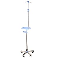 Portable Infusion Stand with Casters, Height Adjustable Stainless Steel Drip Stand for Elderly Home Care, Hospital and Clinic,A