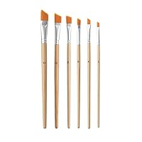 6pcs Artist Paint Brushes Set Nylon Hair Wooded Handle for Watercolor Acrylic Oil Brush Painting Art Supplies (Color : Black, Size : As Shown)