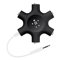 Belkin Rockstar 5-Jack Multi Headphone Audio Splitter (Black) - Headphone Splitter Designed To Connect Up To 5 Devices For Classrooms, Audio Mixing & Shared Experiences - For Iphone, Ipad & More