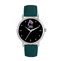 Mini Bisexual Flag Watch Ladies 38mm Case 3atm Water Resistant Custom Designed Quartz Movement Luxury Fashionable