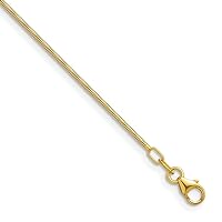 18k Gold 1.2mm Snake Necklace 30 Inch Jewelry for Women