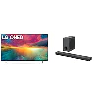 LG QNED75 Series 55-Inch Class QNED Mini-LED Smart TV 55QNED75URA, 2023 - AI-Powered 4K TV S80QY 3.1.3ch Sound bar with Center Up-Firing, Black