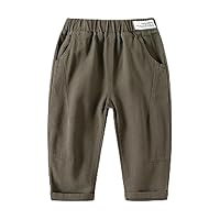 Kids Pants Boys with Solid Color, Boys Slacks Pull on Pants for Spring & Autumn