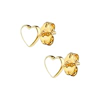 Cute Colorful Heart Cartilage Small Stud Earrings for Women Teen Girls Little Dainty Enamel Sterling Silver Post Gold Plated Hearted Love Tiny Studs Hypoallergenic Fashion Jewelry Gift Her Daughter