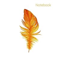Orange Feather Notebook: College Ruled, 130 pages, 8.5 x 11