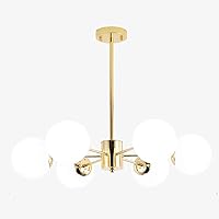 Gold Modern Sputnik Chandelier 6-Lights Glass Globe Ceiling Light Mid Century Chandelier for Dining Room Kitchen Bedroom Home Lighting Fixture-Golden. 6 Light