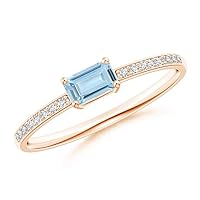 Carillon Engagement Ring! 925 Sterling Silver 0.75 Ctw Aquamarine Gemstone White Accents Women Ring Jewelry