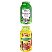 Bundle of Vitafusion Kids Elderberry Gummy Vitamins, 60Ct + Lil Critters Kids Immune C Gummy Supplement: 60 or 120mg Vitamin C Per Serving, 190 Count (95-190 Day Supply)