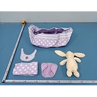 BABESIDE 5 Pcs Reborn Baby Doll Bassinet for 17-22 Inch Baby Dolls, Soft Baby Doll Crib Bed Accessories fit Newborn Baby Doll Girl, Purple