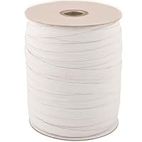 12mm Wide, 50 Metres Long White Elastic Cord for Sewing and Crafts by Trimming Shop