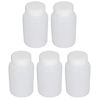 5Pcs 100ml PE Plastic(Food Grade) Bottles, Wide Mouth Lab Reagent Bottle Liquid/Solid Sample Seal Sample Storage Container with Graduated Scale