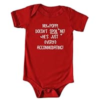 My Poppi Doesn't Spoil Me! He's Just Very Accommodating! Color Infant Bodysuit, Baby Shower Newborn Gift, Pregnancy Reveal Onesie Present, Valentine or Father's Day (12M, Short Sleeve, Green)