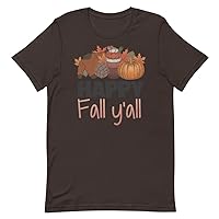 Happy Fall Y’All Pumpkin Spice Fall Sweater Acorn Leaves Vintage Style T-Shirt and 2XL 3XL 4XL