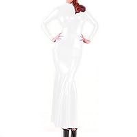 22 Colors Long Sleeve PVC Mermaid Dress Women Sexy Trumpet Vestido (White,5XL)