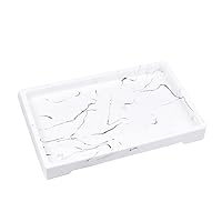 Hotel Storage Holder Square Cosmetic Home Decor Marble Texture Bathroom Tray Practical (Color : E, Size : 24.5 * 15 * 2.8cm)