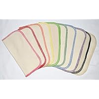 1 Ply Organic Flannel Washable Baby Wipes 8 x 8 Inches Organic Thread Crayon Palette Set of 10