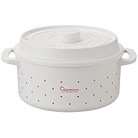Skater MWCP2-A Cocotte Style Microwave Pot, 5.9 fl oz (1,600 ml), Casmin, Ivory, Made in Japan