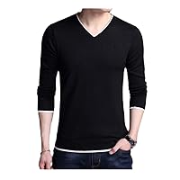 Spring Autumn Mens Slim Fit Knit Shirt Solid Color Casual Male Long Sleeve Basic Knit Shirts