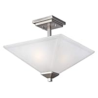 Design House 587824 Torino Traditional 2-Light Indoor Dimmable Ceiling Light with Snow Glass for Bedroom Hallway Kitchen Dining Room, Satin Nickel