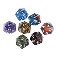 SZSZ 7pcs D20 Polyhedral Muti-Sided Dice Numbers Dials Table Board Role Playing Game for Bar Pub Club Party 0212