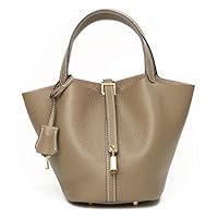 Purses and Handbags for Women Genuine Leather Small Bucket Bag Satchel Ladies Stylish Lock Design Soft Shoulder Bags