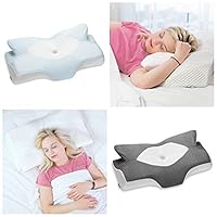 Elviros Cervical Memory Foam Pillow, Contour Pillows for Neck and Shoulder Pain, Ergonomic Orthopedic Sleeping Neck Contoured Support Pillow for Side Sleepers, Back and Stomach Sleepers