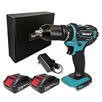 BonitaTShop Two Battery Combo 21V Cordless Impact Drill 13mm Wireless Home Electric Screwdriver 3 In One Recharge Power Tools Compatible 18V Lithium Battery