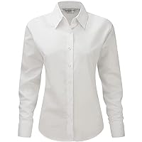 Russell Collection Ladies/Womens Long Sleeve Easy Care Oxford Shirt (4XL) (White)