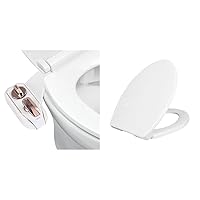 LUXE Bidet NEO 320 Plus - Only Patented Bidet Attachment for Toilet Seat, Innovative & Luxe TS1008E Elongated Comfort Fit Toilet Seat with Slow Close, Quick Release Hinges, and Non-Slip