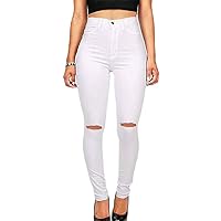 Andongnywell Women's Hight Waisted Butt Lift Ripped Skinny Jeans Distressed Denim Pants with Pockets Trousers
