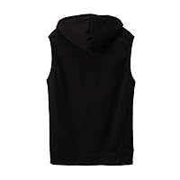 Mens Hooded Sleeveless Sweatshirt Lightweight Zip Up Vest Hoodie With Pocket Man Vest